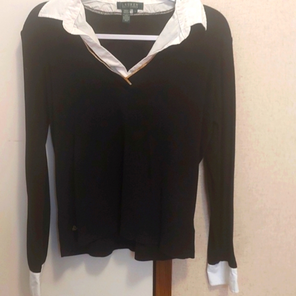 Ralph Lauren Layered Sweater with Blouse Detailing-L